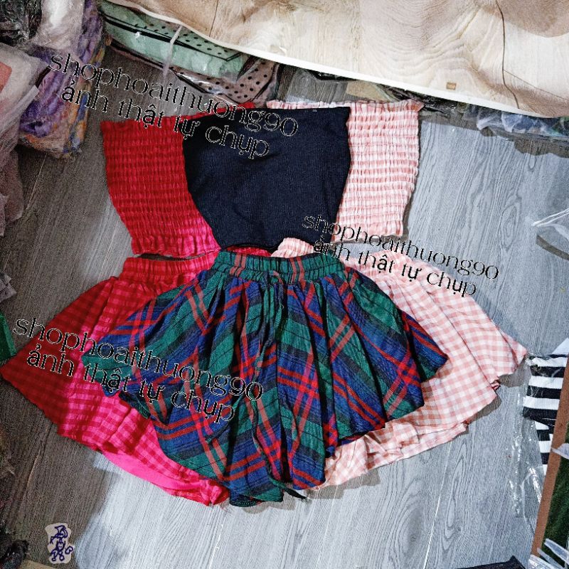 Set quần váy xoè cúp ngực siêu xinh ( ảnh thật trải sàn )