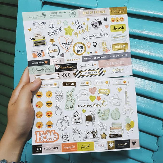 Set 90 sticker hình dán siêu dày Best of Friends