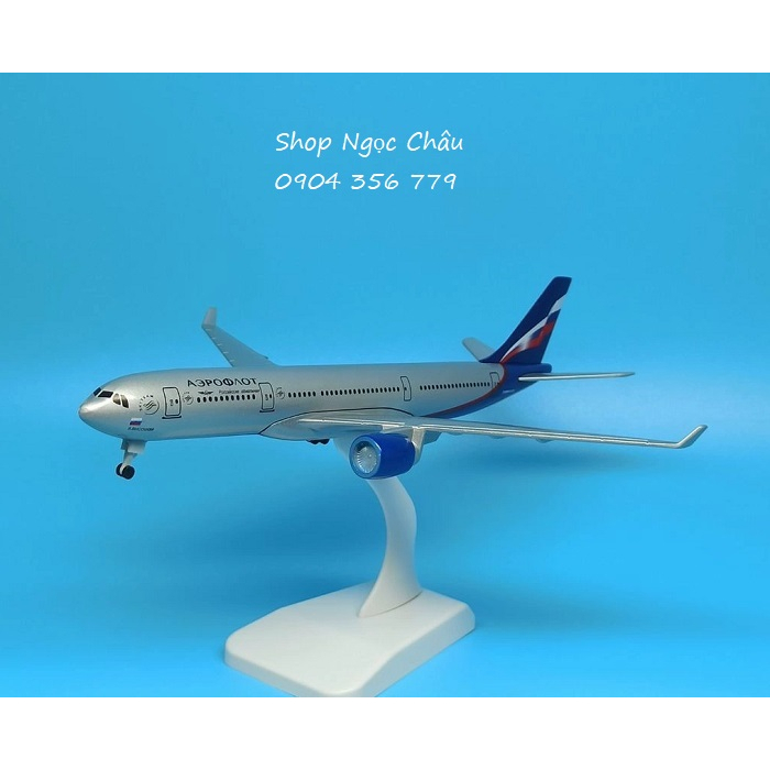 Máy Bay Mô Hình tĩnh 18cm Aeroflot (Nga) A320 có bánh xe