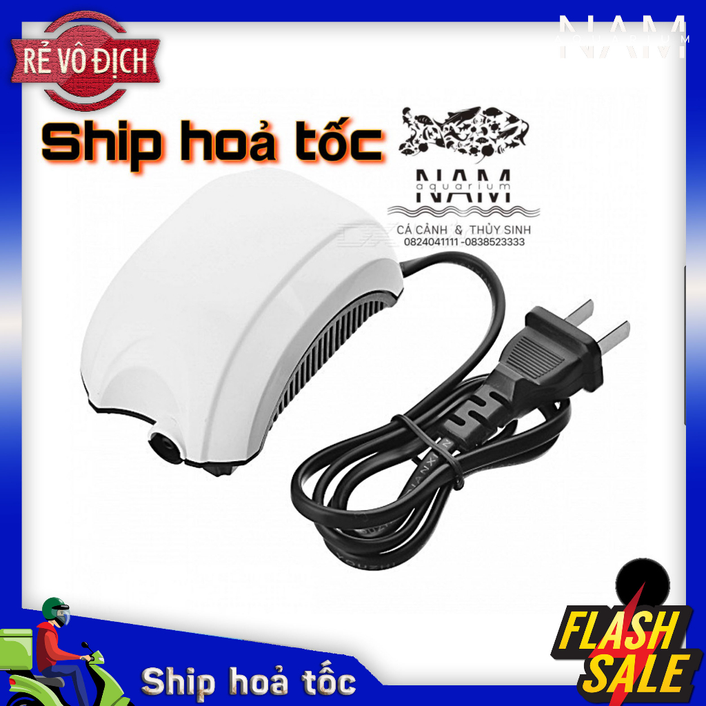 Máy sủi oxy bể cá máy êm chính hãng của Jeneca 1 vòi AP-1688