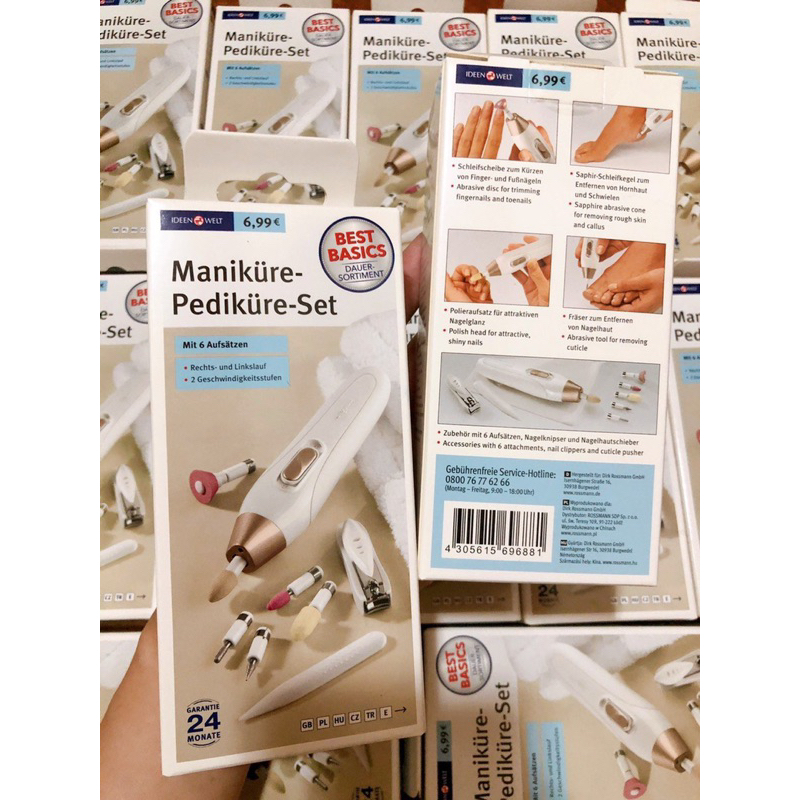 BỘ CẮT, MÀI, ZŨA MÓNG VÀ CHĂM SÓC TAY CHÂN BẰNG MÁY Maniküre-Pediküre-Set IDEENWWELT