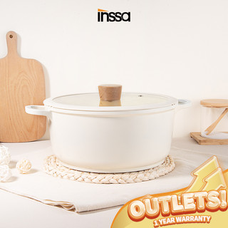 INSSA 24cm nồi canh chảo chống dính chảo gia dụng bếp ga cảm ứng sữa nồi gốm chảo rán GUOJ024