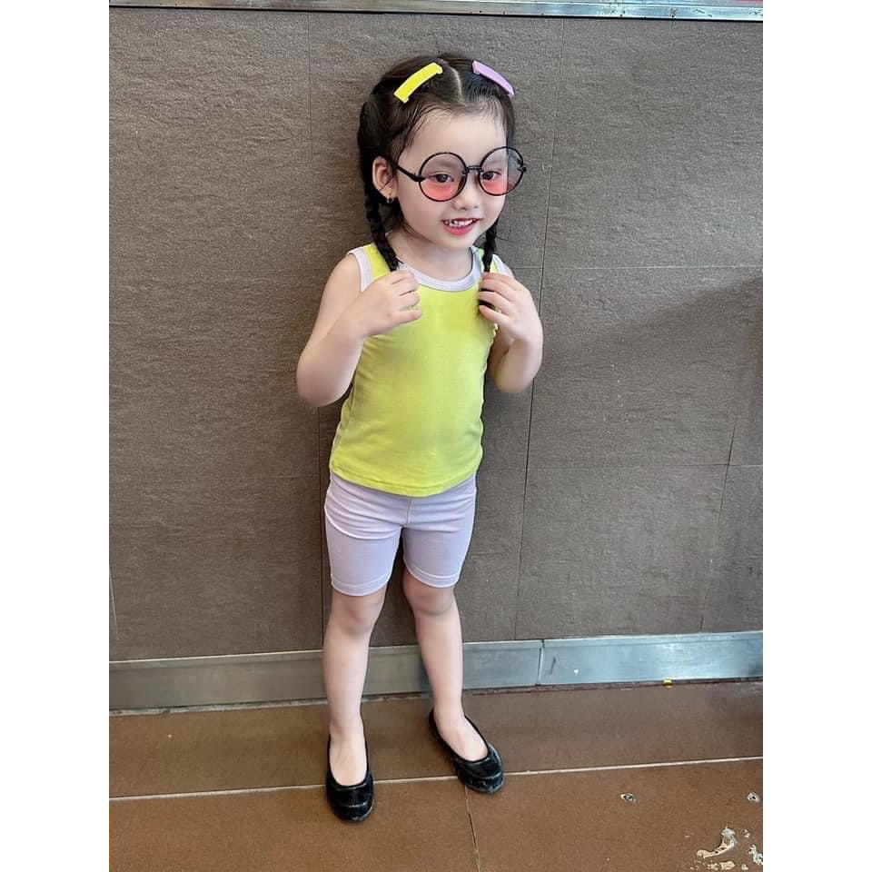 Sét bộ Xún lolakid áo thun quần legging 100% cotton sát nách phong cách Hàn Quốc cho bé