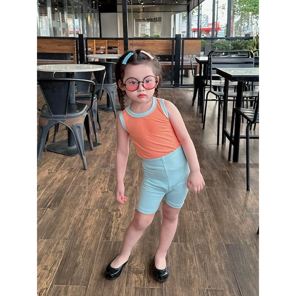 Sét bộ Xún lolakid áo thun quần legging 100% cotton sát nách phong cách Hàn Quốc cho bé