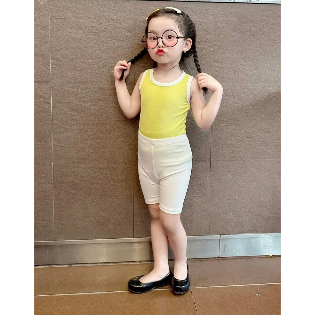 Sét bộ Xún lolakid áo thun quần legging 100% cotton sát nách phong cách Hàn Quốc cho bé