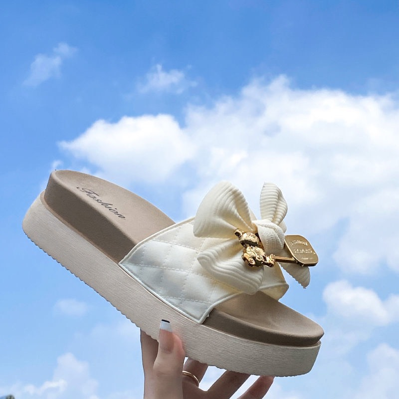 Dép nữ quai ngang đính nơ quai ngang màu patsel siêu đẹp , đế chống trơn trượt 2023