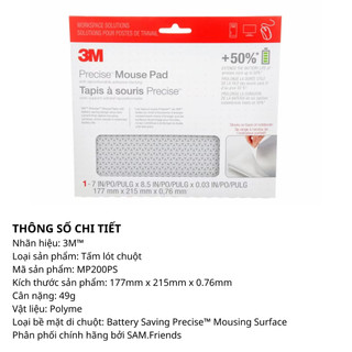 [Chính hãng 3M] Tấm lót chuột 3M™ Precise™ Mouse Pad