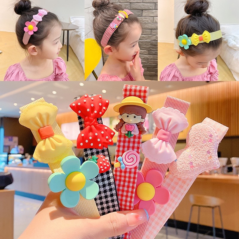 Băng Đô Dán Tóc Kiểu Dáng Hoạt Hình Xinh Xắn Cho Bé Gái