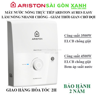 Máy nước nóng trực tiếp có bơm trợ lực Ariston Aures Easy 4.5P - Sunhouse Sài Gòn
