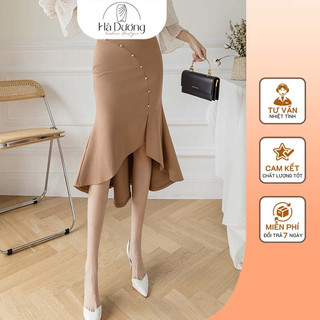 Chân váy dài đuôi cá đính ngọc quý phái, chân váy công sở 50cm - Shop Hà Dương