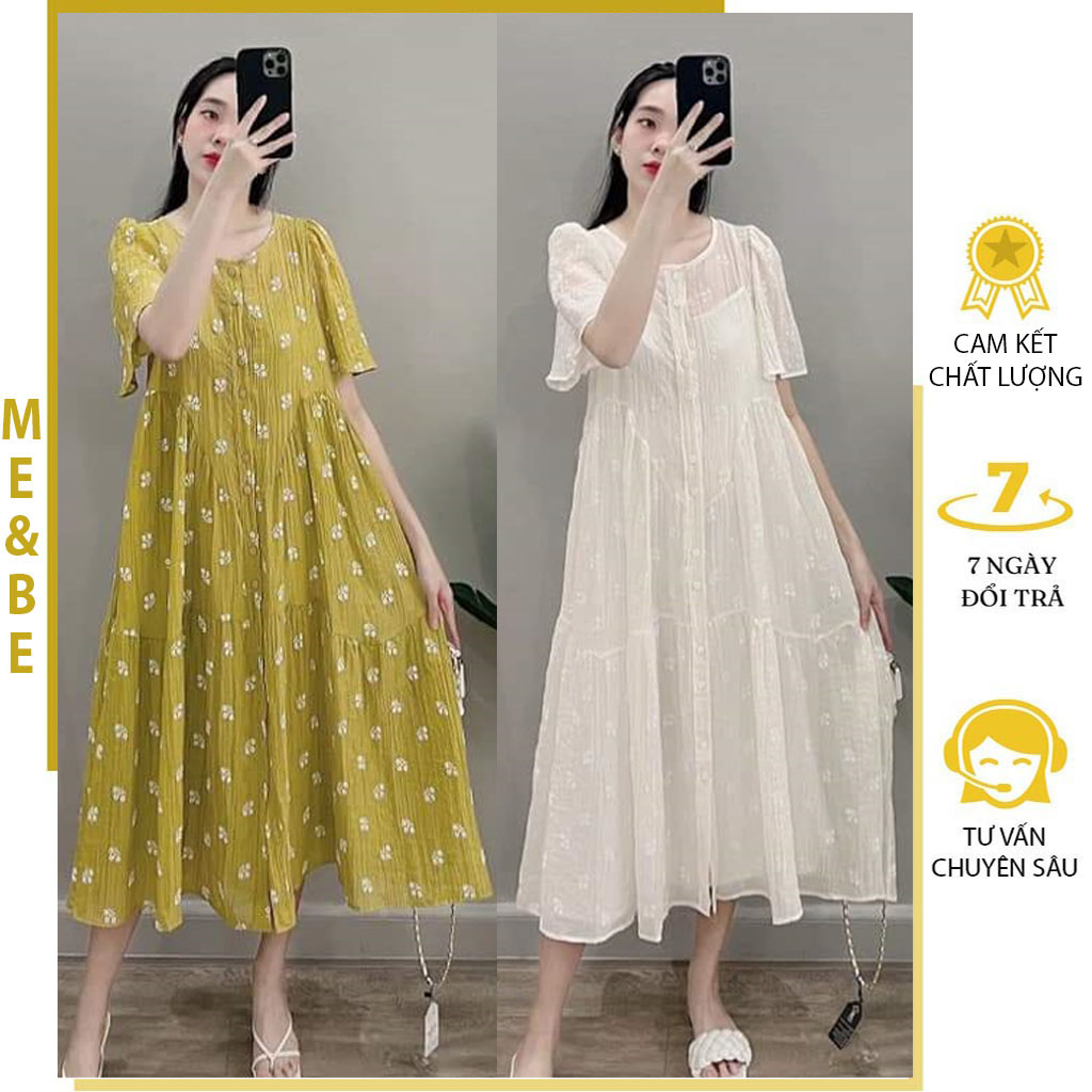 ĐẦM VÁY BẦU DỰ TIỆC MÙA HÈ DÁNG TIỂU THƯ SANG CHẢNH - ĐẦM BẦU CÔNG SỞ HÀNG THIẾT KÊ - VÁY BABYDOLL FREESIZE