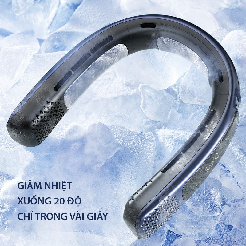 Quạt Đeo Cổ Siêu Mát BUMAS B103 - Chườm Lạnh 20 Độ C Trong 10 Giây - Thời Gian Sử Dụng Lên Đến 10H