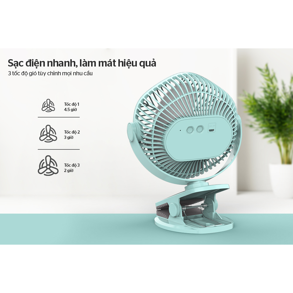 Quạt sạc tích điện mini Sunhouse SHD7111