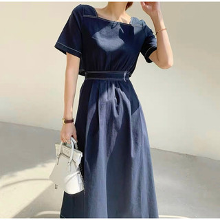 Đầm viền chỉ thun eo 2 màu (kèm hình thật)