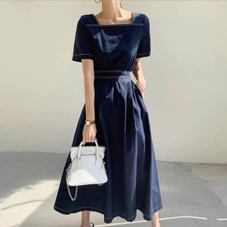 Đầm viền chỉ thun eo 2 màu (kèm hình thật)