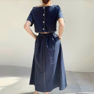 Đầm viền chỉ thun eo 2 màu (kèm hình thật)