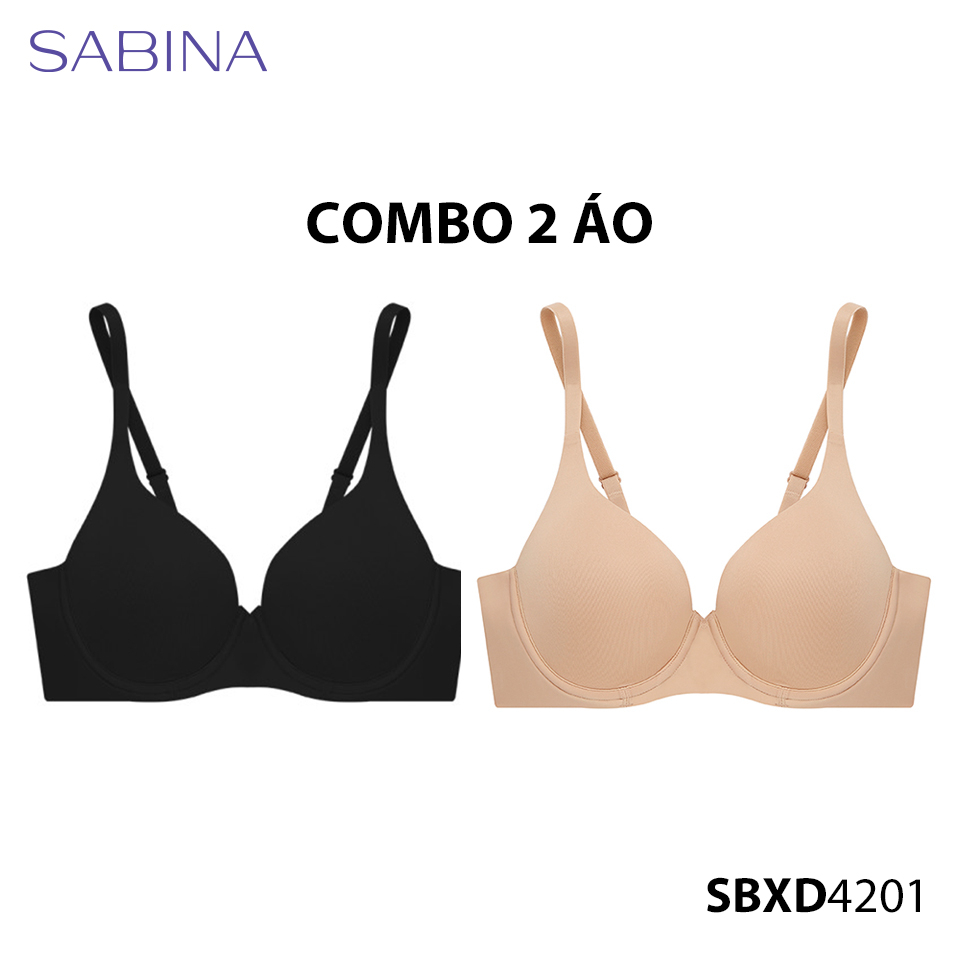 Combo 2 Áo Lót Mút Mỏng Bản Dây Áo Lớn Không Viền May Phù Hợp Người Ngực To Màu Trơn Perfect Bra by Sabina SBXD4201