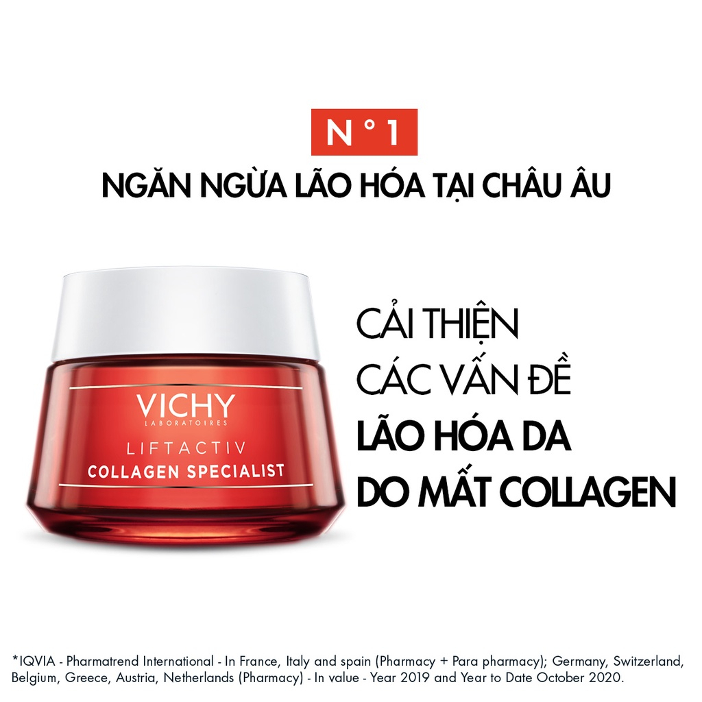 Kem dưỡng Vichy ngăn ngừa lão hóa, làm săn chắc da Vichy Liftactiv Collagen Specialist 50ml dưỡng sáng da,mờ thâm nám