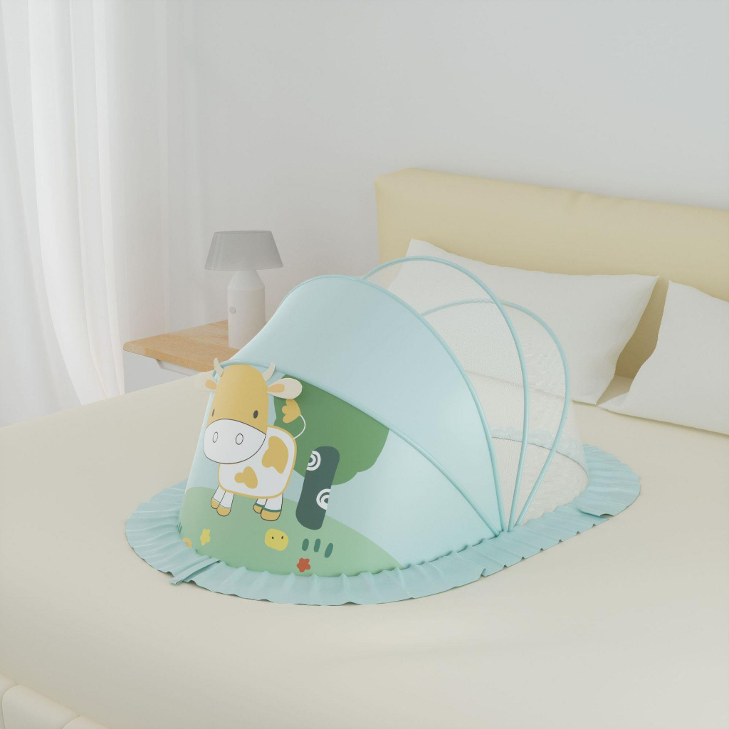 Màn chống muỗi cho bé gấp gọn dễ dàng bao quản, mùng chụp tự bung bảo vệ cho trẻ sơ sinh