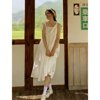 Váy 2 Dây Nơ Vai Đi Biển Mùa Hè body Babydoll dáng dài, Đầm kiểu chân váy ulzzang ảnh thật Hiva Cloth Minho Studio House