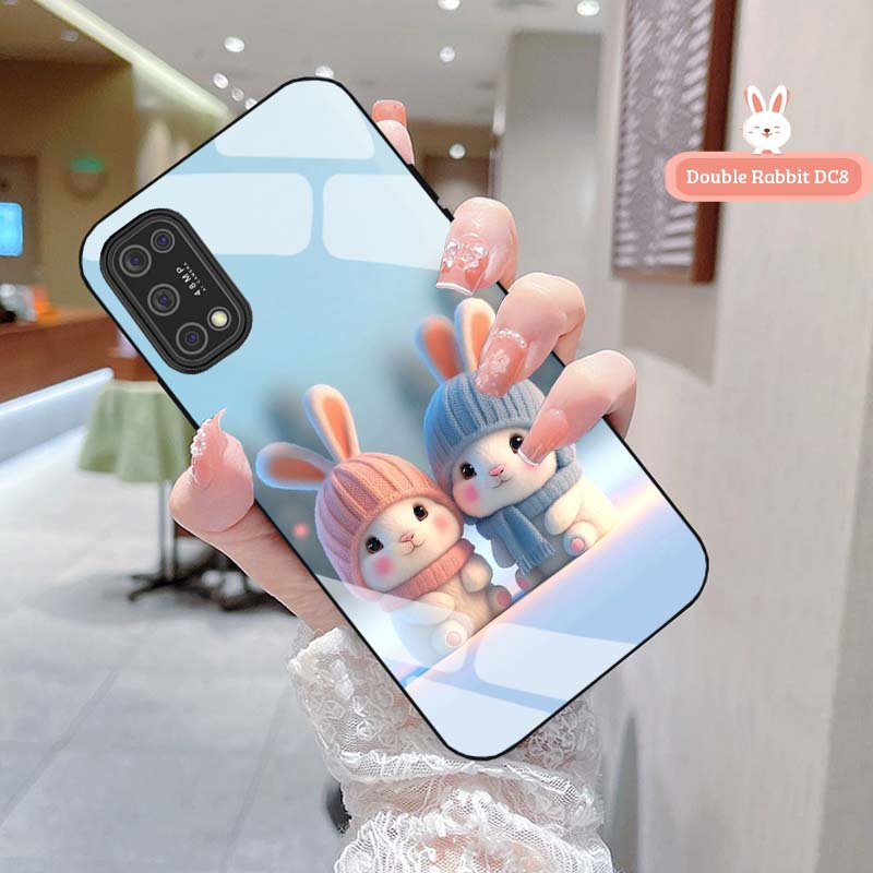 Ốp Lưng REALME 7, REALME 7 PRO Mặt Kính Hình Thỏ CuTe Ngộ Nghĩnh, Phiên Bản Mới