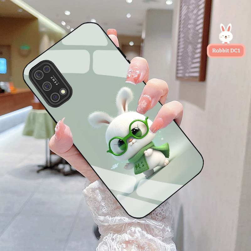 Ốp Lưng REALME 7, REALME 7 PRO Mặt Kính Hình Thỏ CuTe Ngộ Nghĩnh, Phiên Bản Mới