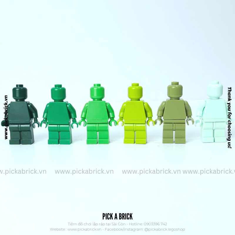 Minifigures màu trơn 40 màu  - Đồ chơi lắp ráp xếp hình mô hình nhân vật mini minifigures MOC