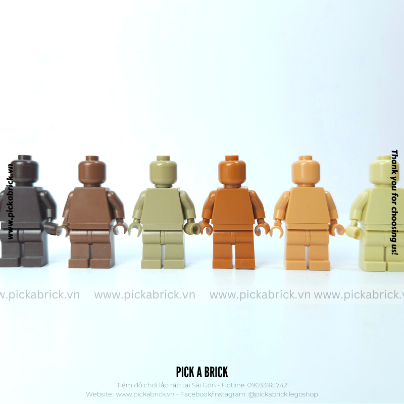 Minifigures màu trơn 40 màu  - Đồ chơi lắp ráp xếp hình mô hình nhân vật mini minifigures MOC