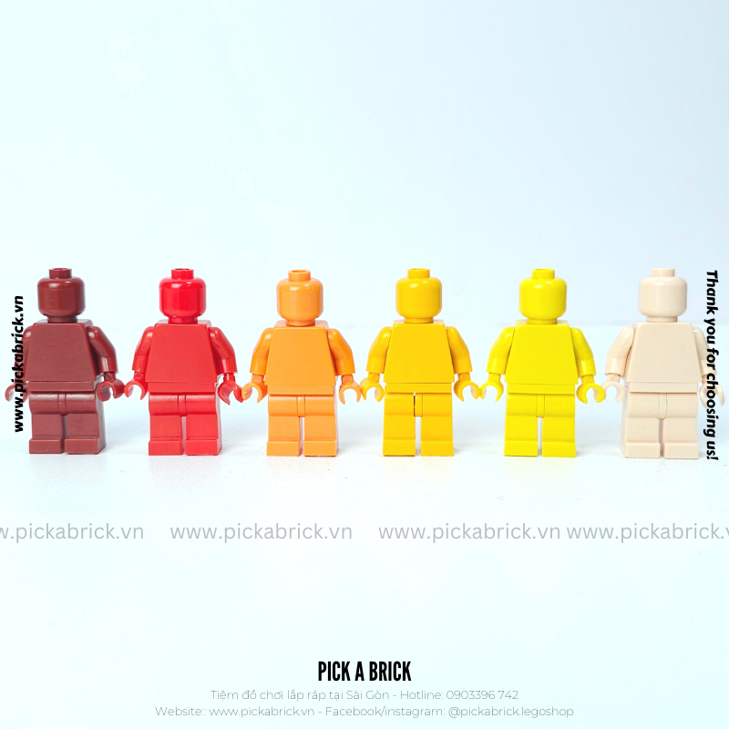 Minifigures màu trơn 40 màu  - Đồ chơi lắp ráp xếp hình mô hình nhân vật mini minifigures MOC