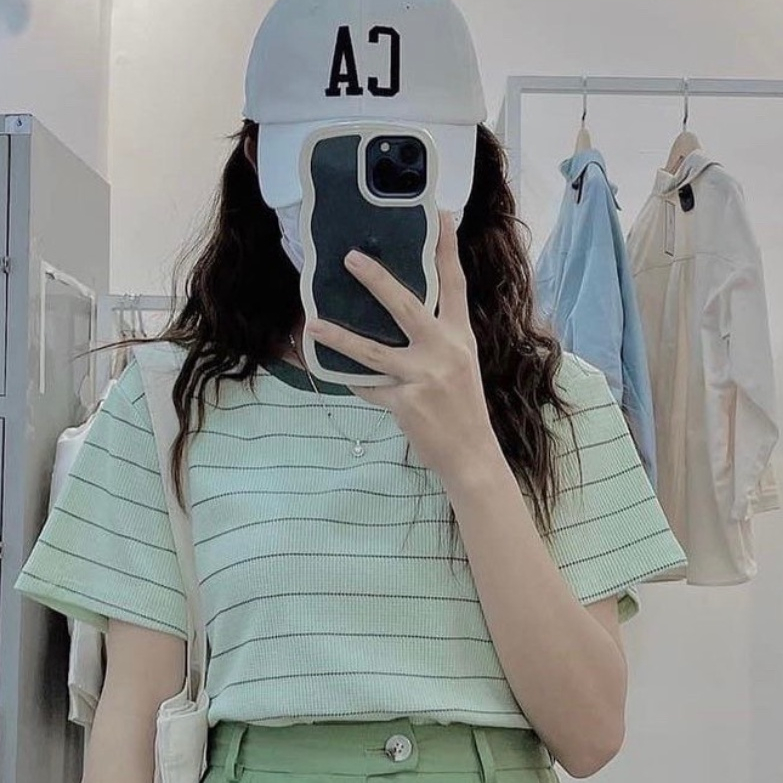Áo dệt kim tay ngắn cổ tròn uniz - Ao0346