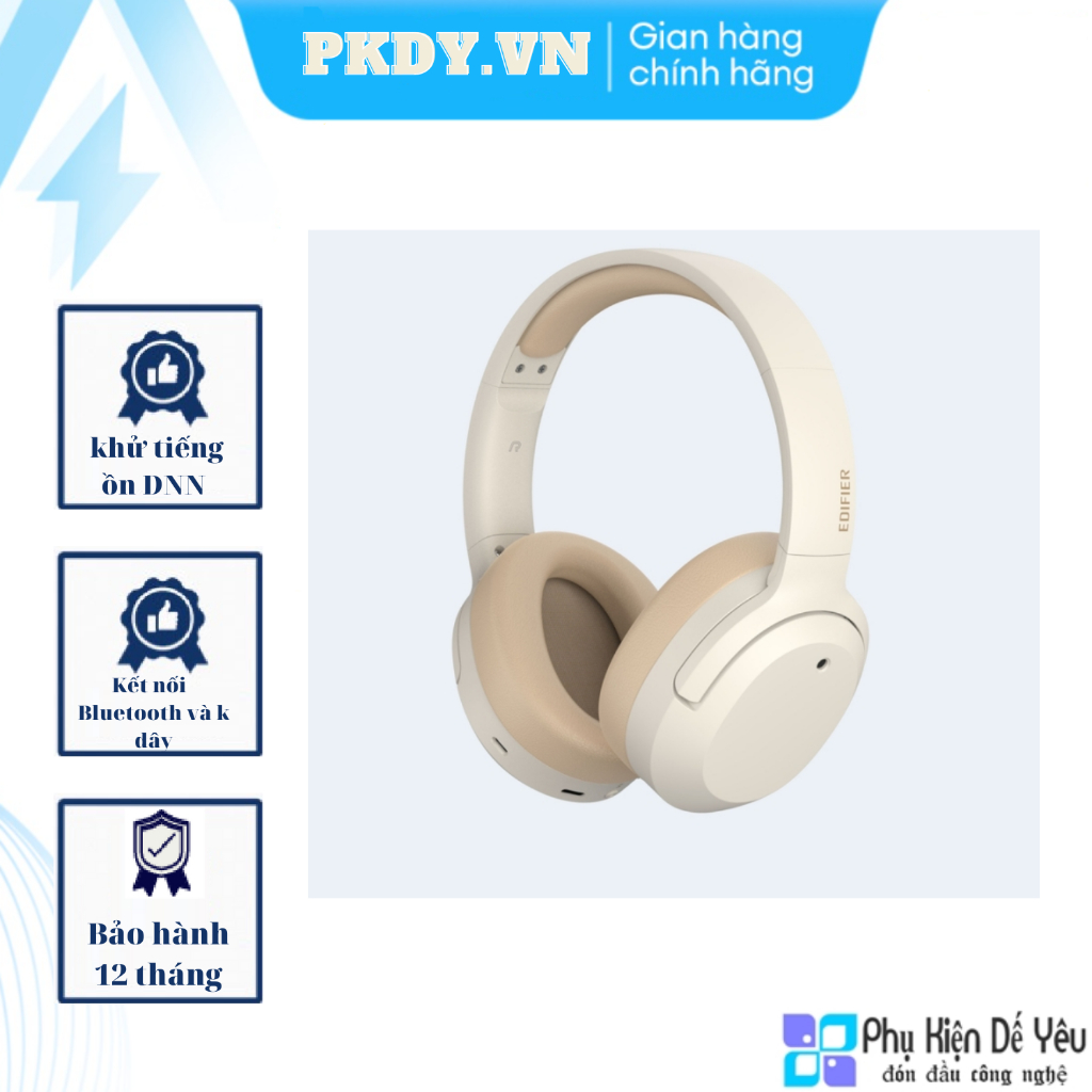 Tai nghe Edifier W820NB Plus - Wireless Noise Cancellation Over-Ear Headphones (PHÂN PHỐI CHÍNH HÃNG, BẢO HÀNH 12 THÁNG)