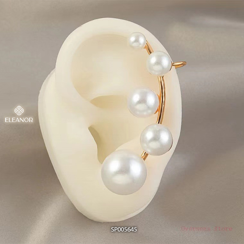 Bông tai nữ gắn vành Eleanor Accessories đính ngọc trai nhân tạo phụ kiện trang sức 5645