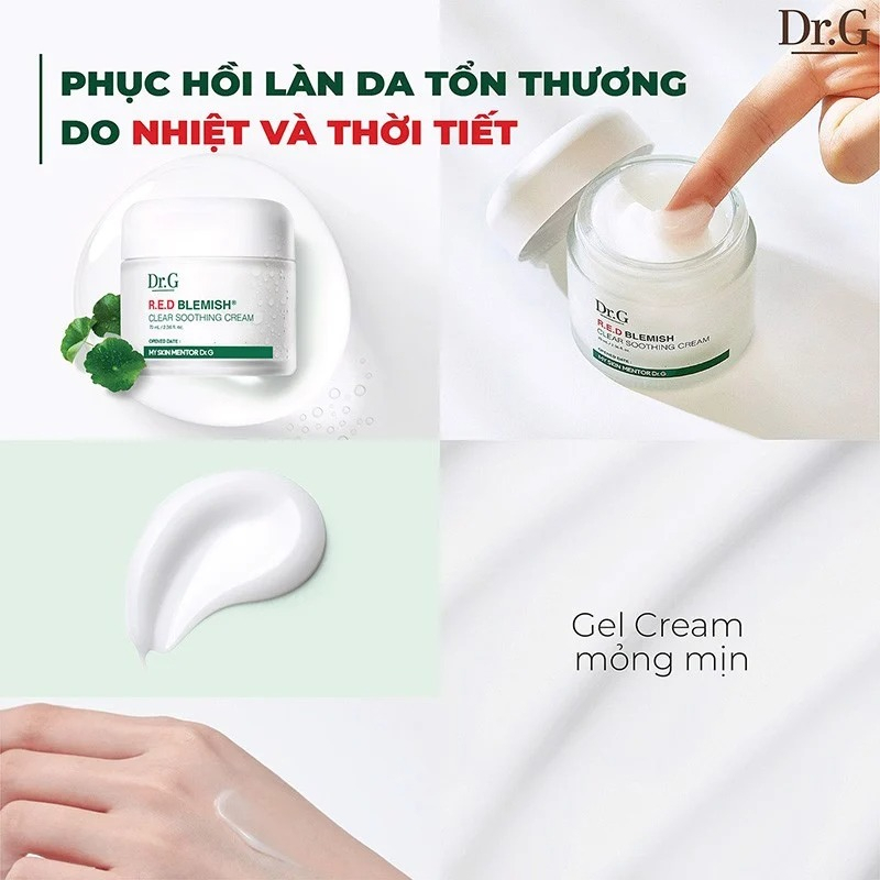 Kem Dưỡng Ẩm Làm Dịu Da, Phục Hồi Và Giảm Đỏ Da Dr.G R.E.D Blemish Clear Soothing Cream 70ml