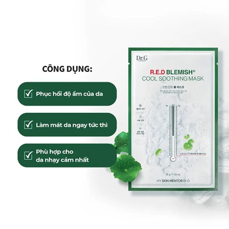 Mặt Nạ Giấy Làm Mát Và Dịu Da Kích Ứng Dr.G R.E.D Blemish Cool Soothing Mask 30g