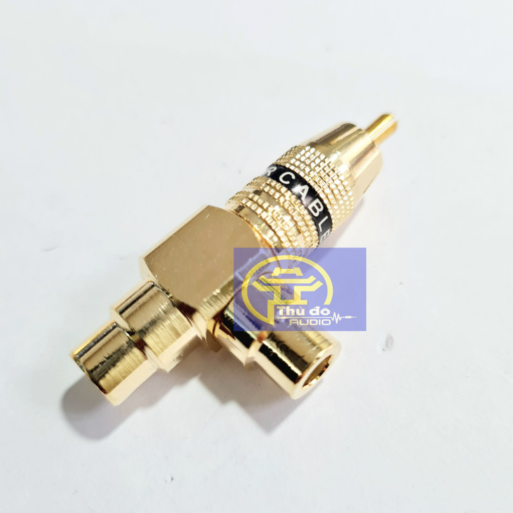 Jack chia AV 1 ra 2 Monster cao cấp chân vuông góc  chuẩn đồng