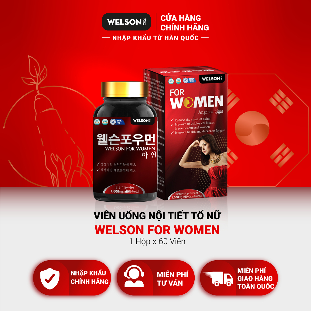 Viên Uống Nội Tiết Tố Nữ Welson For Women Hộp 60 Viên