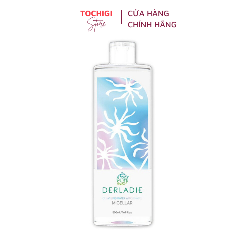 Nước Tẩy Trang Làm Sạch Sâu Cho Da Mụn Derladie Cleansing Water Witch Hazel 500ml