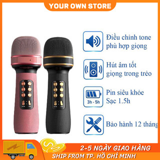 Micro Karaoke Bluetooth Kèm Loa Bluetooth Mini WS-898 Nâng giọng cực chất Loa Bluetooth Karaoke Gia Đình Có Thu Âm