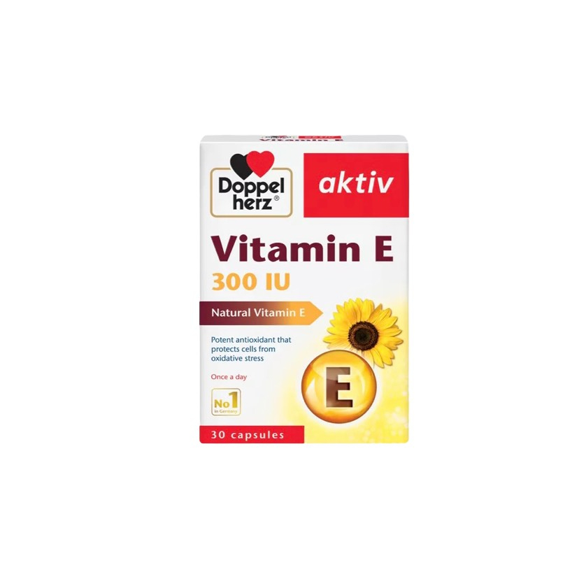 Bác Sĩ Cung Doppelherz Aktiv Vitamin E - Viên Uống Bổ Sung Vitamin E, Chống Lão Hoá, Đẹp Da (Hộp 30 Viên) [Chính Hãng]