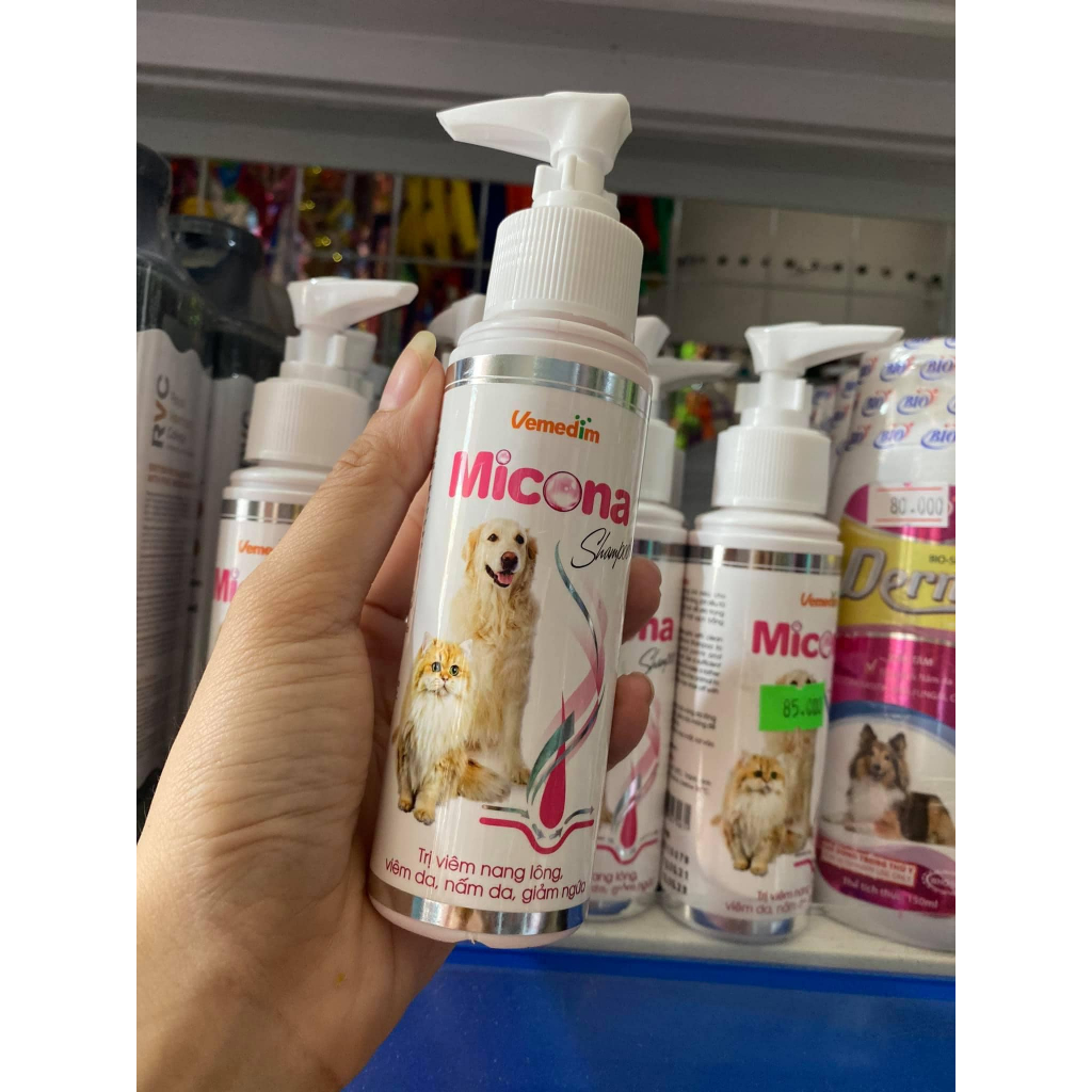 Sữa Tắm Nang Lông Viêm Da Nấm Da Cho Chó Mèo Micona Vemedim 200ml