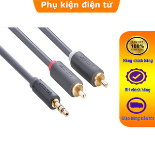 Dây cáp âm thanh 1 ra 2 hoa sen dài 10m ugreen , dây av 3.5mm ra 2 rca dài 10m ugreen 10514 chính hãng