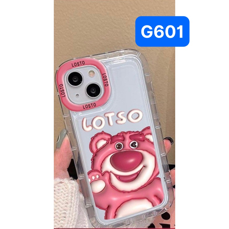 Ốp chống sốc gân trong hình gấu Losto hồng iphone 6.7.8 X,Xs,Xsmax,7Plus,8Plus/xr/11promax/12promax/11/11pro /14promax