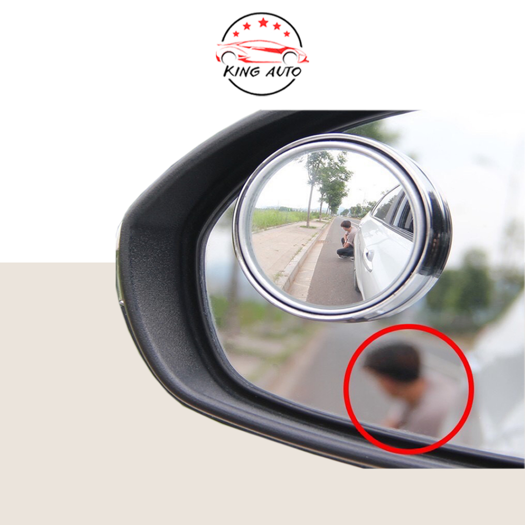 Gương cầu lồi tráng bạc gắn cửa kính hậu oto xoay 360 độ xóa điểm mù cao cấp