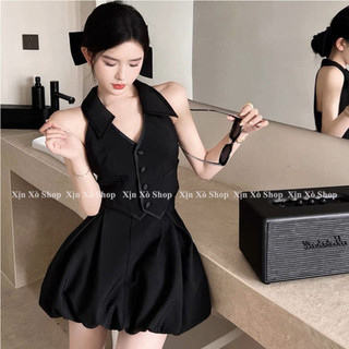 Set áo gile mix chân váy xòe bo chun ❤️xinxo❤️ thời trang nữ hottrend