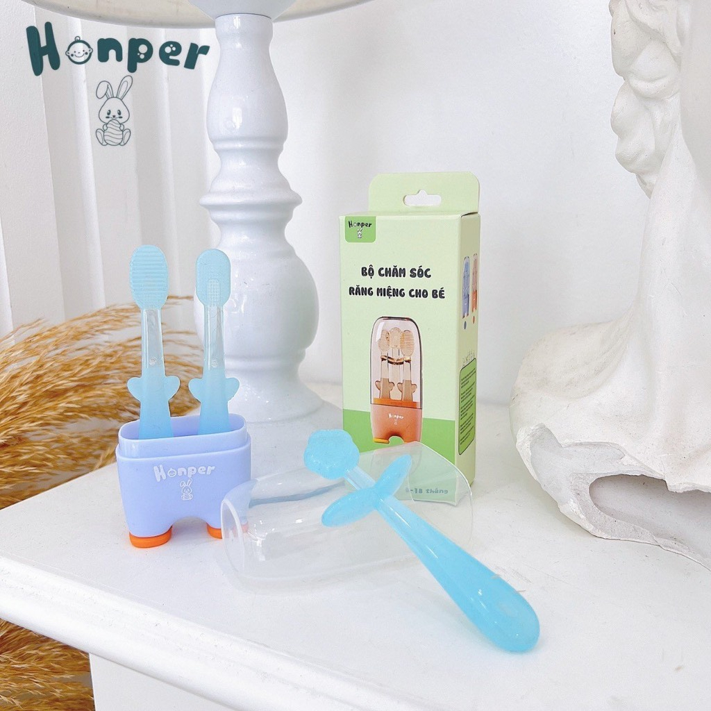 Bộ chăm sóc răng miệng Honper 3 in 1 cho bé yêu từ 0-18 tháng