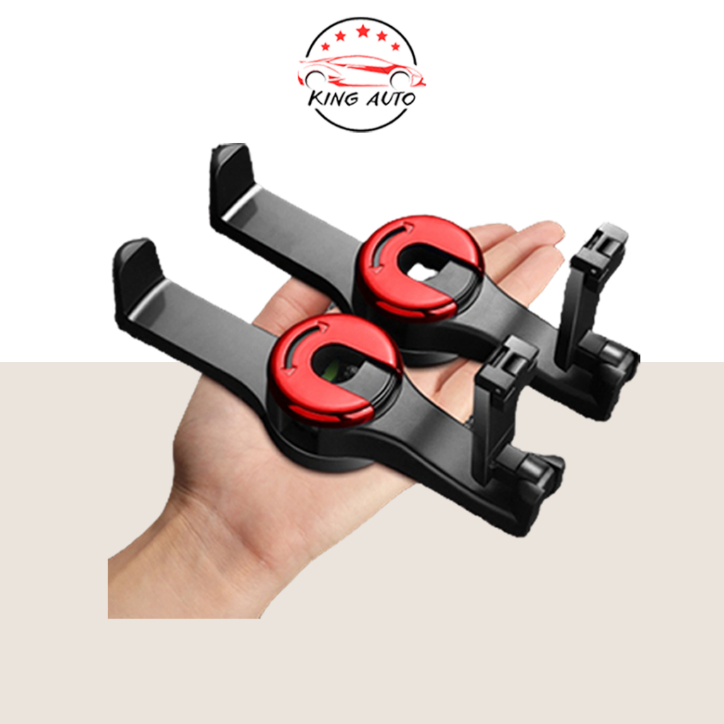 Móc kép treo đồ gắn sau ghế ô tô kiêm giá đỡ để điện thoại cao cấp | BigBuy360 - bigbuy360.vn