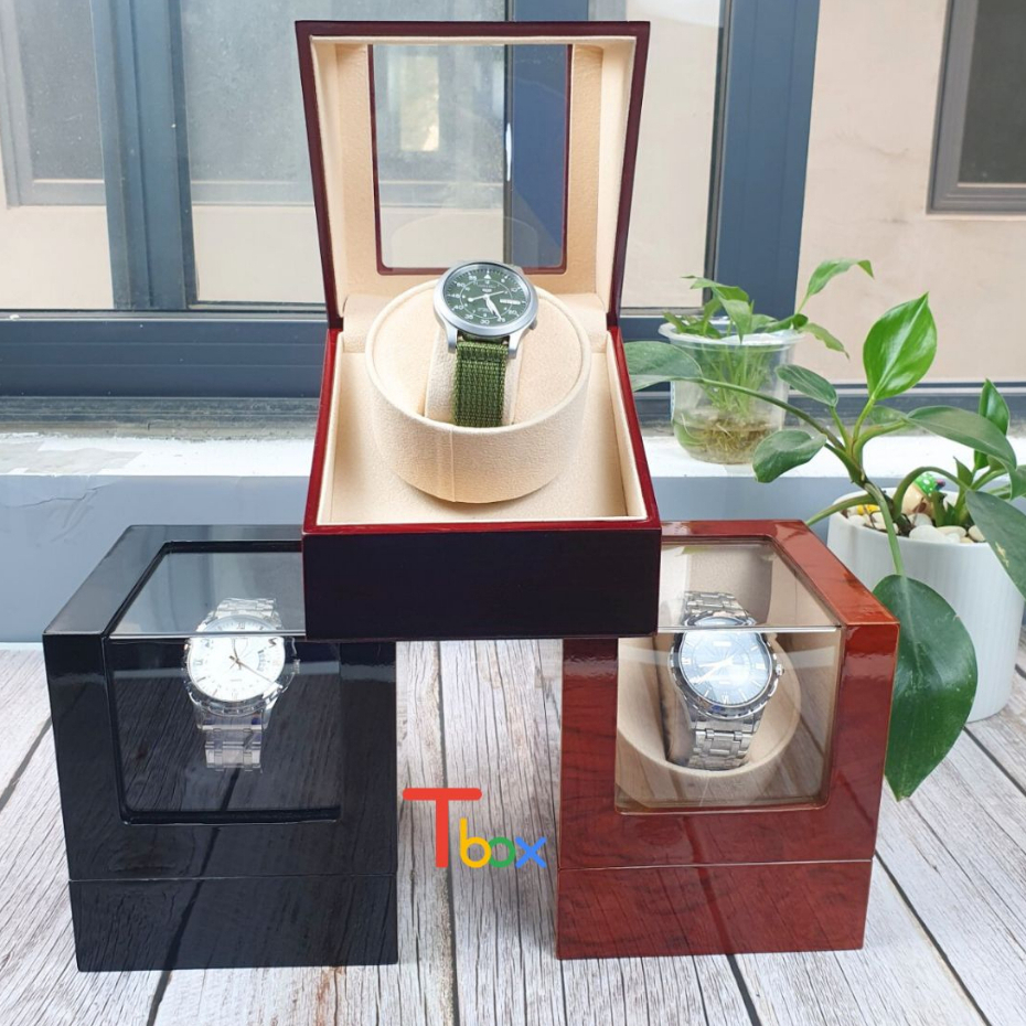 Hộp 1 xoay đồng hồ Hộp lên cót 1 chiếc đồng hồ cơ có đèn Led