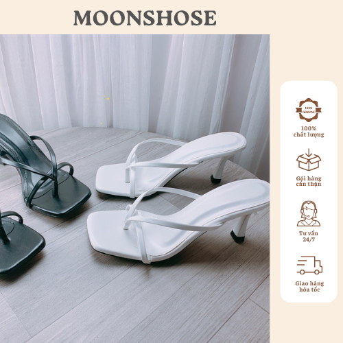 Dép cao gót xỏ ngón đế cao 7cm siêu xinh, Xăng đan cao gót thiết kế thanh lịch dễ phối đồ - H02
