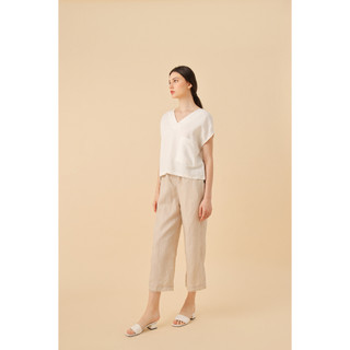 Áo tay cánh dơi cổ tim vải linen tưng premium - ANAM