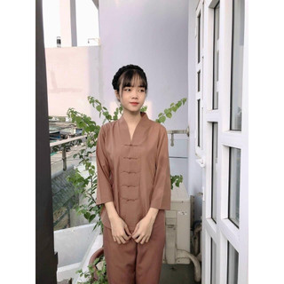 đồ lam đi chùa mẫu la hán phật tử nữ